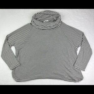 Jack By‎ BB Dakota Top Women's Size Large L Striped Cowl Neck Black White